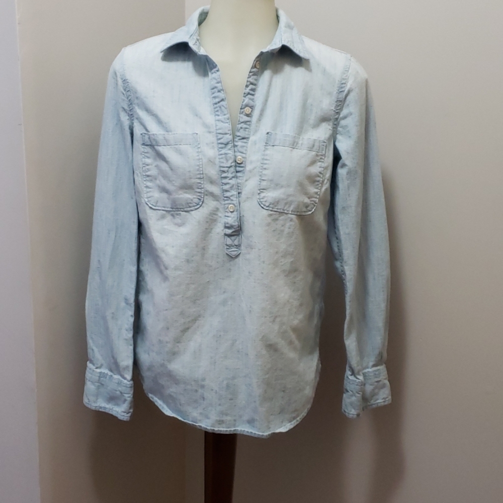 Lightweight denim tunic top